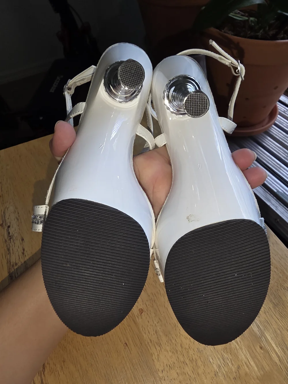 Pleaser Platform Heels with Rhinestone Accents